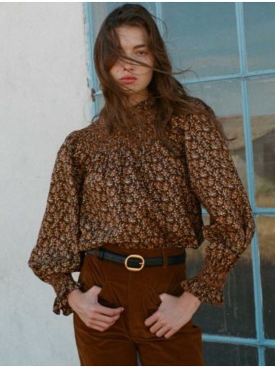 Doen Tops - DÔEN Amoret Top in Noir Fleurs D'Avignon - Large